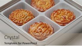  Presentation with festival - Slides with traditional-chinese-moon-cake background and a coral colored foreground