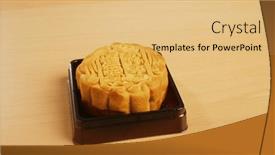  Presentation with festival - Presentation design consisting of traditional-chinese-moon-cake background and a yellow colored foreground