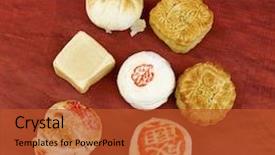  Presentation with chinese traditional - Beautiful presentation featuring traditional chinese moon cake backdrop and a red colored foreground