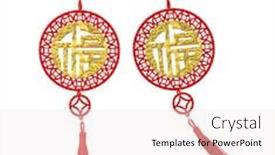  Presentation with chinese new year - Colorful slides enhanced with traditional-chinese-new-year-decoration backdrop and a white colored foreground