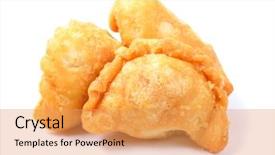  Presentation with chinese new year lunar - Cool new PPT layouts with traditional chinese new year food backdrop and a yellow colored foreground