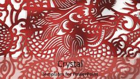  Presentation with chinese new year - PPT layouts having traditional chinese paper-cut chinese background and a coral colored foreground