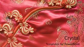  Presentation with chinese traditional - Beautiful presentation theme featuring traditional chinese red knot buttons backdrop and a red colored foreground