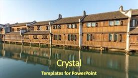  Presentation with traditional chinese funeral - Slides consisting of traditional chinese rural village wuzhen background and a tawny brown colored foreground