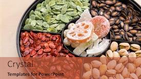  Presentation with chinese new year lunar - PPT theme with traditional-chinese-snack-tray background and a red colored foreground
