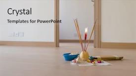  Presentation with chinese traditional - Beautiful slide deck featuring traditional chinese social convention backdrop and a light gray colored foreground