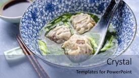  Presentation with chinese traditional - Cool new slide deck with traditional chinese wan tan soup backdrop and a seafoam green colored foreground