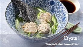  Presentation with chinese traditional - Colorful PPT layouts enhanced with traditional chinese wan tan soup backdrop and a gray colored foreground