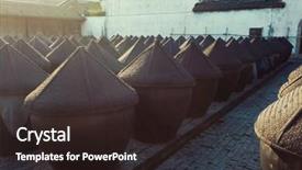  Presentation with fermentation - Cool new PPT theme with traditional chinese wine fermentation cans in wuzhen backdrop and a wine colored foreground