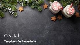  Presentation with gingerbread - Audience pleasing presentation design consisting of traditional-christmas-cocktail-with-marshmallow backdrop and a dark gray colored foreground