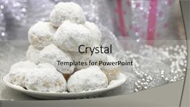  Presentation with powdered - Slide set consisting of traditional christmas cookies with powdered background and a light gray colored foreground