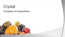  Presentation with christmas hamper gift traditional - Presentation having traditional christmas decoration with fruit background and a  colored foreground