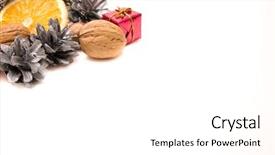  Presentation with fruit - Cool new slides with traditional christmas decoration with fruit backdrop and a  colored foreground