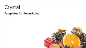  Presentation with christmas lights bulb decoration - Theme enhanced with traditional christmas decoration with fruit background and a  colored foreground