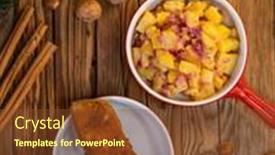  Presentation with christmas dinner - Presentation design enhanced with traditional-christmas-dinner-in-czech background and a tawny brown colored foreground