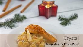  Presentation with christmas dinner - Presentation theme with traditional-christmas-dinner-in-czech background and a gold colored foreground