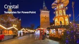  Presentation with fair - Amazing PPT layouts having traditional christmas fair backdrop and a  colored foreground