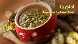  Presentation with lentils - Presentation theme featuring traditional christmas lentils soup selective focus background and a tawny brown colored foreground