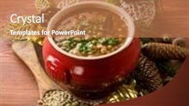  Presentation with lentils - Amazing slides having traditional christmas lentils soup backdrop and a coral colored foreground
