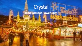  Presentation with vienna - PPT layouts with traditional christmas market in vienna background and a teal colored foreground