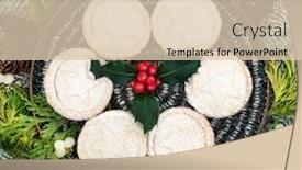  Presentation with pies - Cool new PPT theme with traditional-christmas-mince-pies backdrop and a lemonade colored foreground