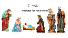  Presentation with christmas nativity - Colorful presentation theme enhanced with traditional-christmas-nativity-scene backdrop and a white colored foreground