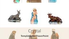  Presentation with christmas nativity - Audience pleasing presentation design consisting of traditional-christmas-nativity-scene backdrop and a lemonade colored foreground