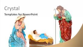  Presentation with christmas nativity - Beautiful slide set featuring traditional-christmas-nativity-with-mary backdrop and a white colored foreground