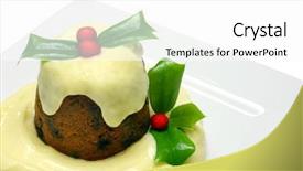  Presentation with white christmas - Audience pleasing slide deck consisting of traditional christmas plum pudding individual backdrop and a white colored foreground