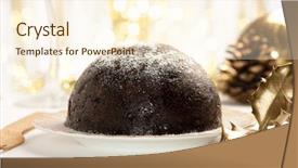  Presentation with black and gold christmas - Colorful theme enhanced with traditional christmas pudding with golden backdrop and a  colored foreground