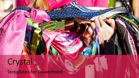  Presentation with clothes shop - Amazing presentation theme having traditional clothes - young woman is backdrop and a red colored foreground