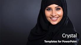  Presentation with islami - Slide set enhanced with traditional clothing on black background background and a black colored foreground