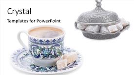  Presentation with piano coffee - Beautiful PPT theme featuring traditional coffee and turkish delight backdrop and a white colored foreground