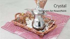  Presentation with traditional - Colorful slide deck enhanced with traditional coffee in dallah backdrop and a light gray colored foreground