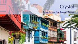  Presentation with floral - Audience pleasing presentation consisting of traditional colonial architecture of canary backdrop and a sky blue colored foreground