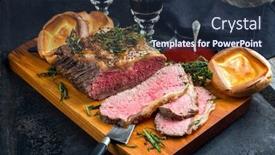  Presentation with roast beef - Theme consisting of traditional-commonwealth-sunday-roast background and a tawny brown colored foreground