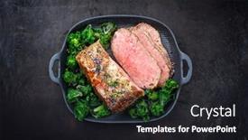  Presentation with roast beef - Colorful slide deck enhanced with traditional-commonwealth-sunday-roast backdrop and a dark gray colored foreground