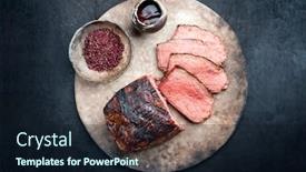 Presentation with roast beef - PPT layouts featuring traditional-commonwealth-sunday-roast background and a wine colored foreground