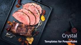  Presentation with roast beef - Theme having traditional-commonwealth-sunday-roast background and a wine colored foreground