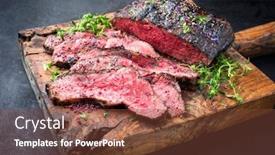  Presentation with roast beef - Beautiful slides featuring traditional-commonwealth-sunday-roast backdrop and a tawny brown colored foreground