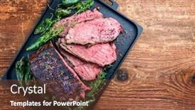  Presentation with roast beef - Audience pleasing theme consisting of traditional-commonwealth-sunday-roast backdrop and a tawny brown colored foreground