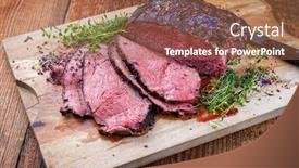  Presentation with rustic herbs on wood - PPT layouts consisting of traditional-commonwealth-sunday-roast background and a red colored foreground