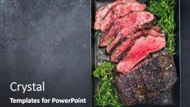  Presentation with roast beef - Slide deck enhanced with traditional-commonwealth-sunday-roast background and a dark gray colored foreground