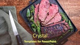  Presentation with roast beef - PPT theme consisting of traditional-commonwealth-sunday-roast background and a tawny brown colored foreground