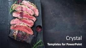  Presentation with roast beef - PPT theme having traditional-commonwealth-sunday-roast background and a dark gray colored foreground