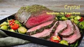  Presentation with roast-beef - Slides having traditional-commonwealth-sunday-roast and a coral colored foreground