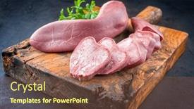  Presentation with veal - PPT theme consisting of traditional-cooked-veal-tongue background and a  colored foreground