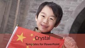  Presentation with chinese traditional - PPT theme enhanced with traditional courtyard with chinese flag background and a red colored foreground