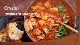  Presentation with cajun - Amazing PPT theme having traditional creole cajun court bouillon backdrop and a crimson colored foreground