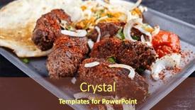  Presentation with hot metal - PPT layouts with traditional-croatian-cevapi-spicy-meat and a tawny brown colored foreground